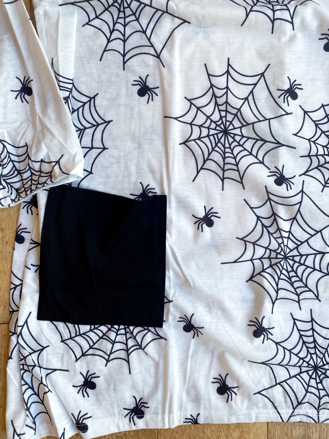 (SAMPLE) Women's Halloween White Black Spider Top - UK 10-12