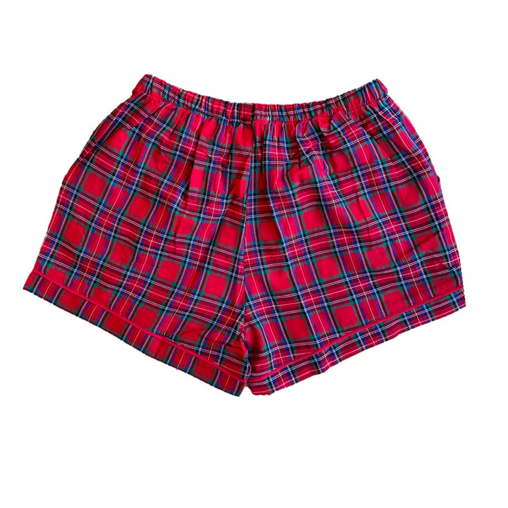 PERFECTLY PLAID (Luxury Range) - Women's Two Piece Red Short Matching Pyjama Set