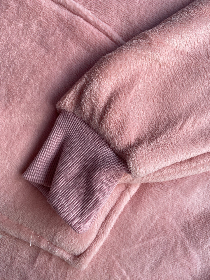 SNOODIE (BLUSH PINK) - Kid's Unisex Oversized Sherpa Lined Blanket Hoodie