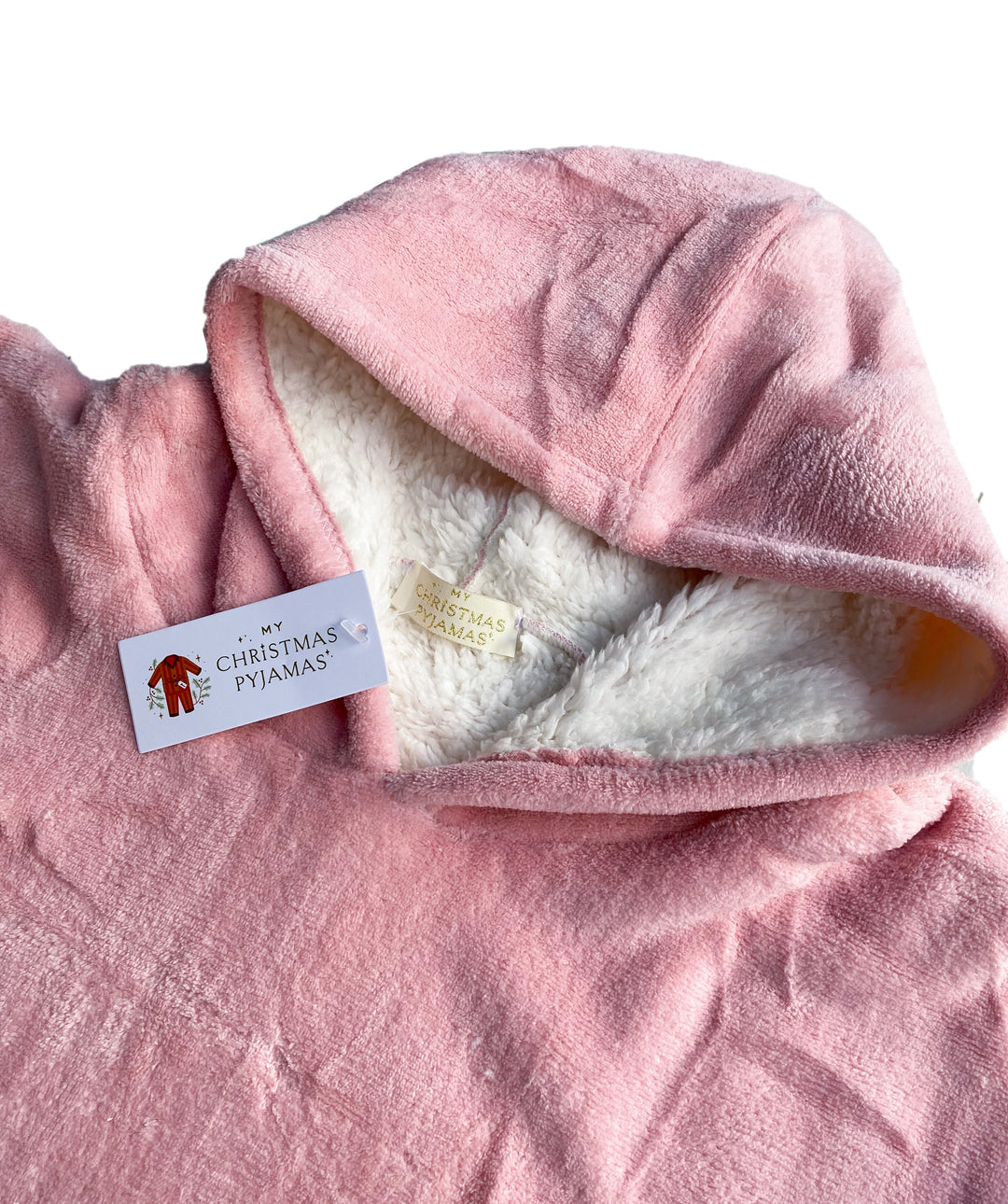 SNOODIE (BLUSH PINK) - Kid's Unisex Oversized Sherpa Lined Blanket Hoodie