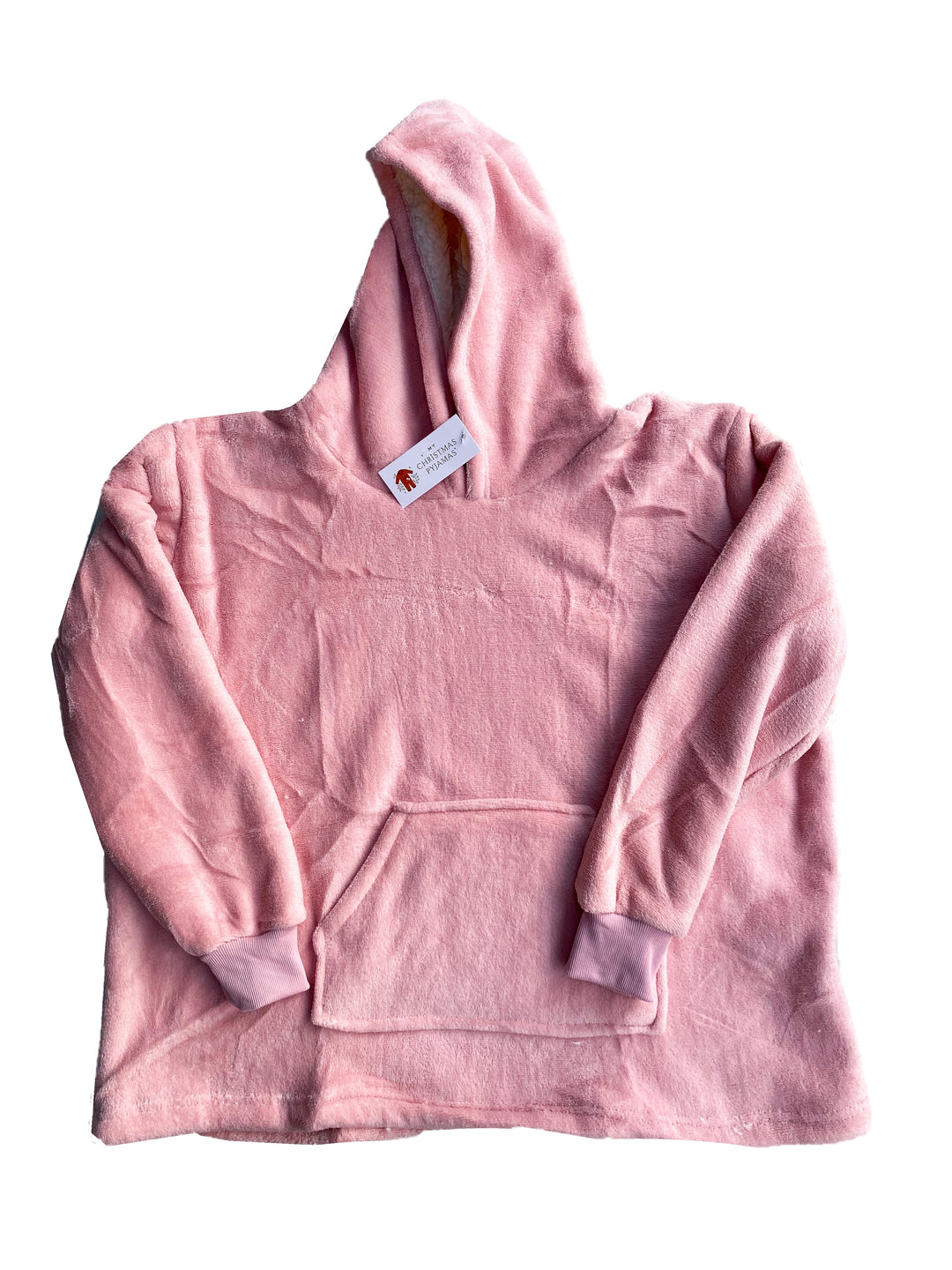 SNOODIE (BLUSH PINK) - Kid's Unisex Oversized Sherpa Lined Blanket Hoodie