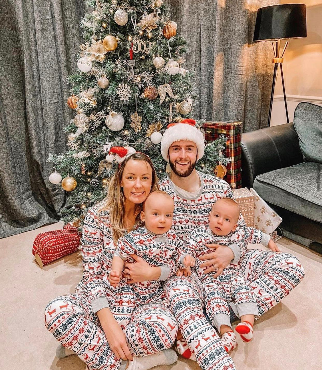 HAPPY HOLIDAYS - Baby's One Piece Matching Pyjama Set