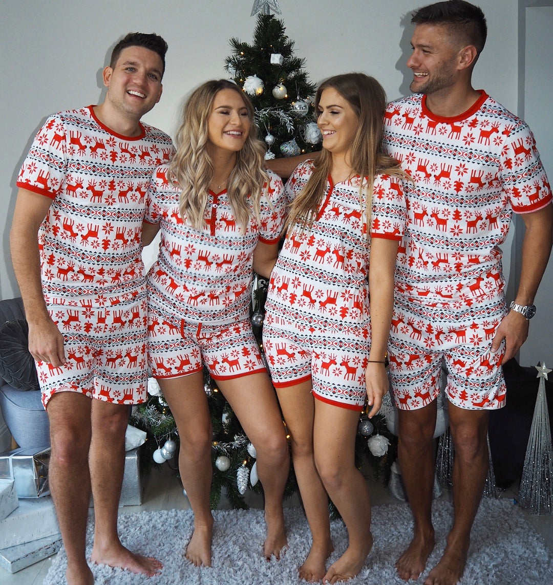 RUDOLPH (Special Edition) - Men's Two Piece White Matching Pyjama Set