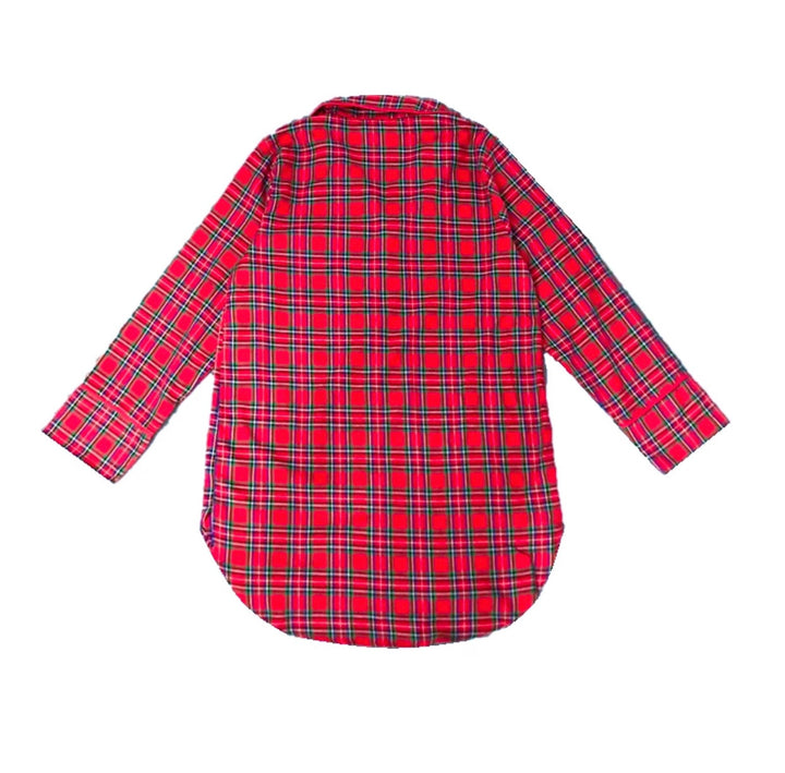 PERFECTLY PLAID (Luxury Range) - Women's One Piece Red Nightshirt Matching Set