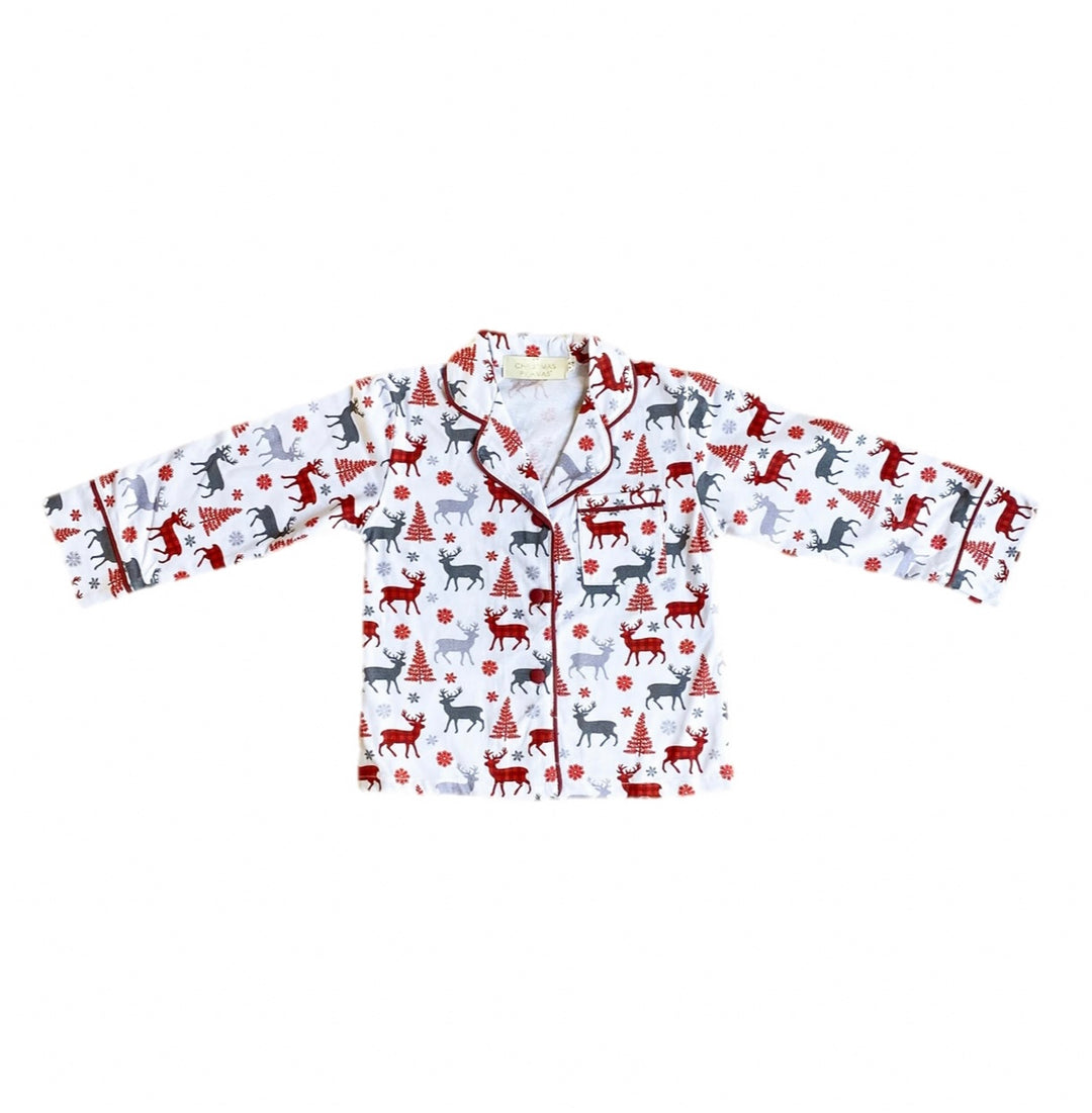 CHRISTMAS KISSES (2023) - Children's Two Piece Red Long Matching Pyjama Set