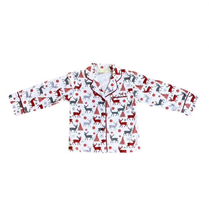 CHRISTMAS KISSES (2023) - Children's Two Piece Red Long Matching Pyjama Set