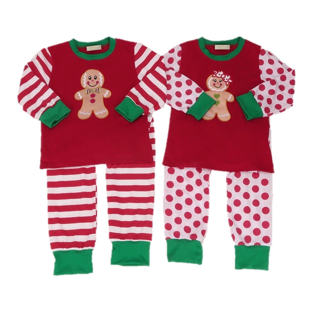 (DISCONTINUED) GINGERBREAD - Boy's Stripe Two Piece Pyjama Set