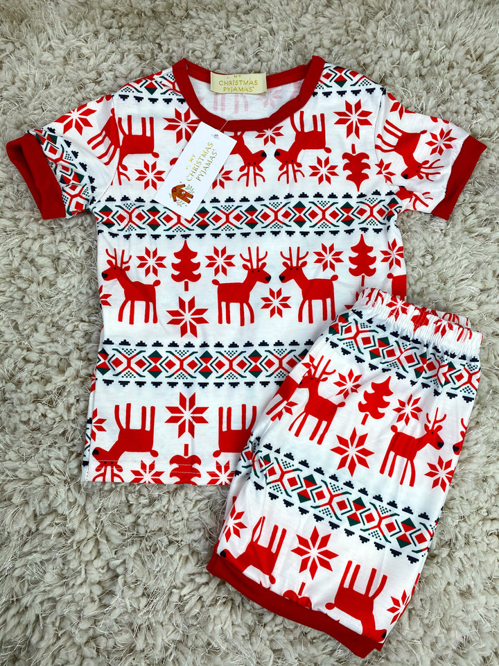 RUDOLPH (Special Edition) - Children's Two Piece White Matching Pyjama Set