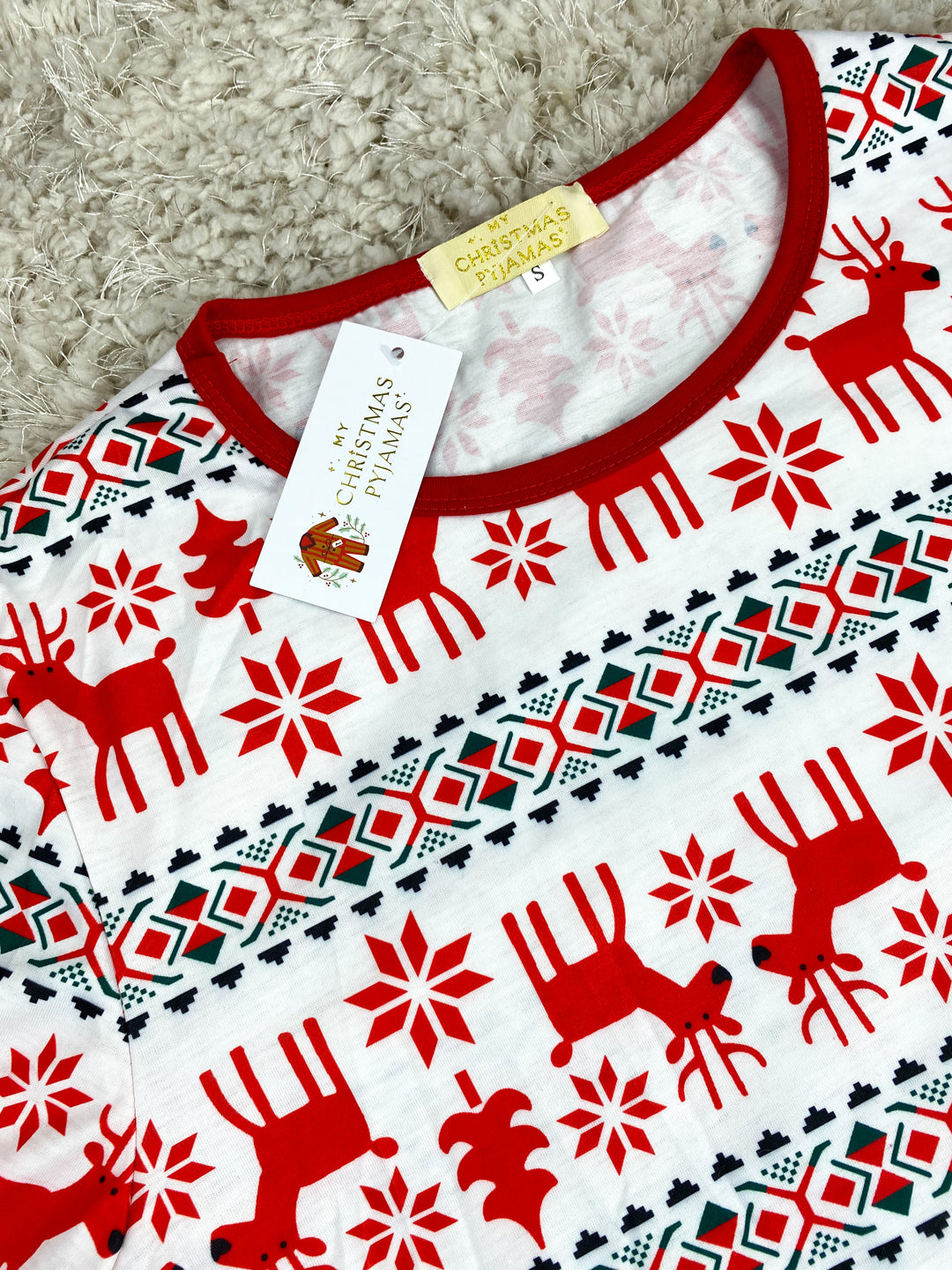 RUDOLPH (Special Edition) - Men's Two Piece White Matching Pyjama Set