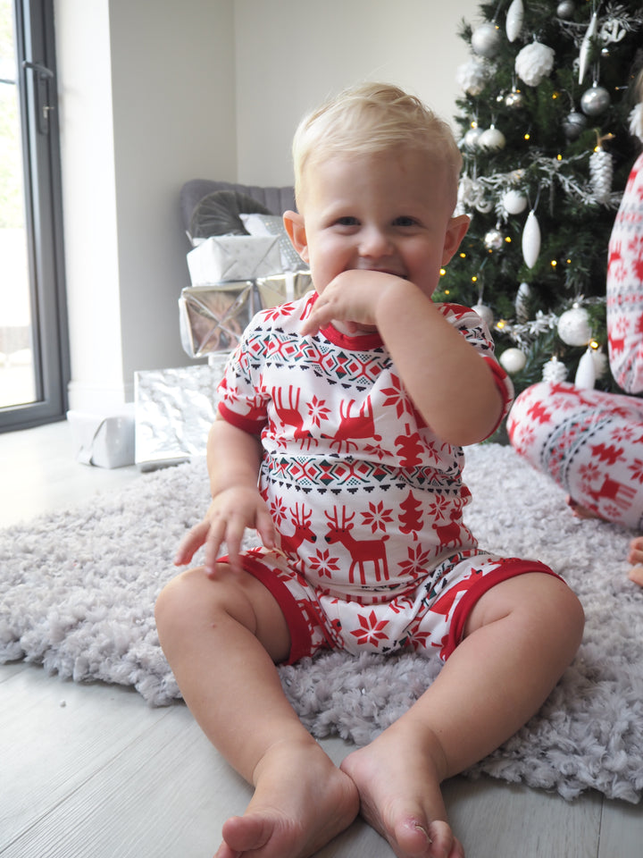 RUDOLPH (Special Edition) - Children's Two Piece White Matching Pyjama Set