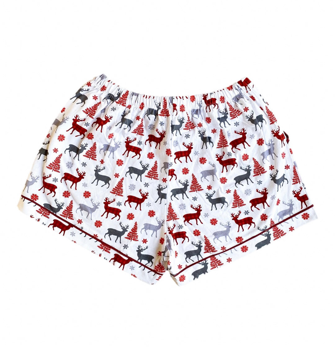 CHRISTMAS KISSES (2023) - Women's Two Piece Red Short Matching Pyjama Set