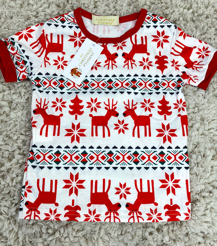 RUDOLPH (Special Edition) - Children's Two Piece White Matching Pyjama Set