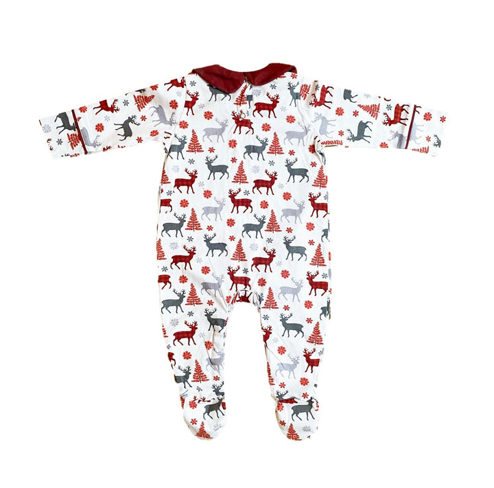 CHRISTMAS KISSES (2023) - Baby's One Piece Red Matching Pyjama Set