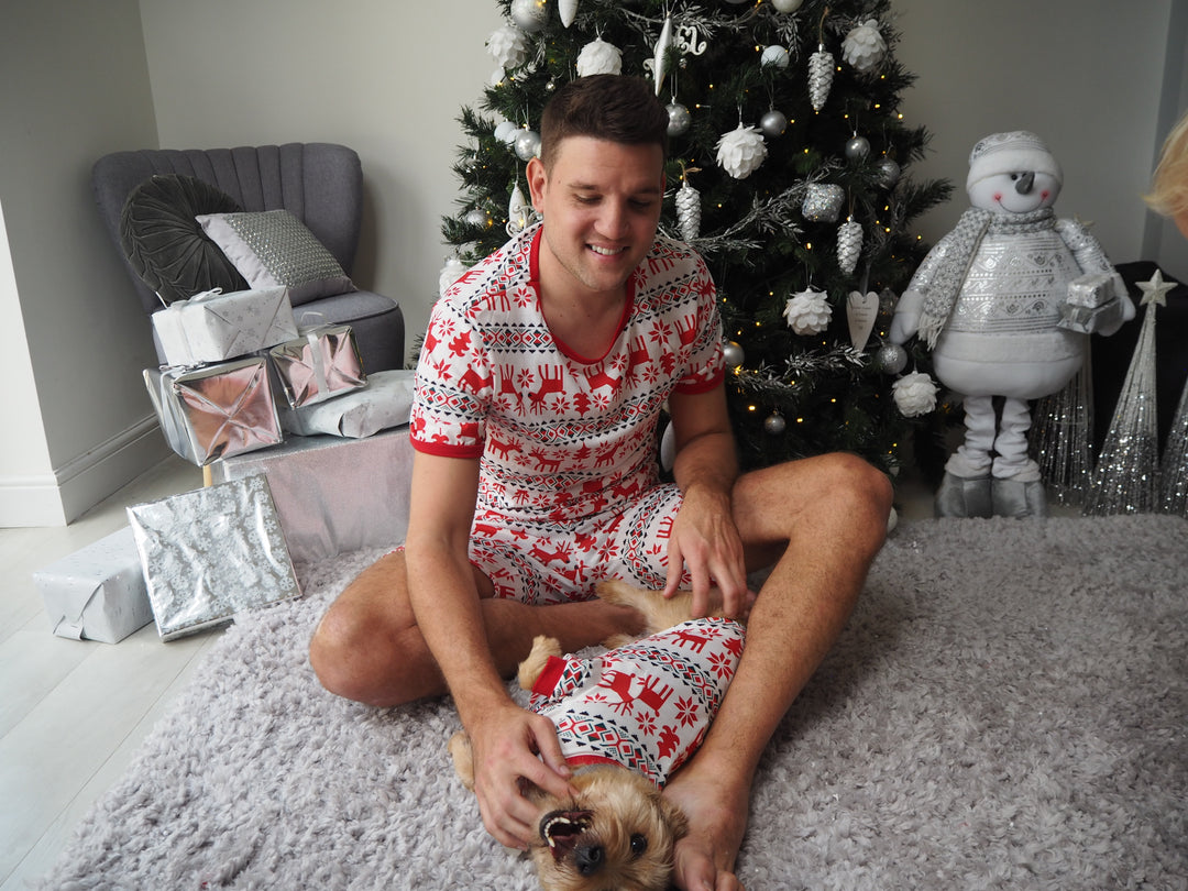 RUDOLPH (Special Edition) - Men's Two Piece White Matching Pyjama Set