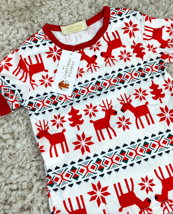 RUDOLPH (Special Edition) - Children's Two Piece White Matching Pyjama Set