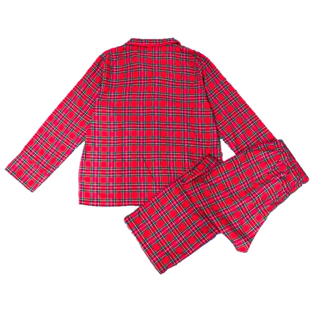 PERFECTLY PLAID (Luxury Range) - Men's Two Piece Red Long Matching Pyjama Set