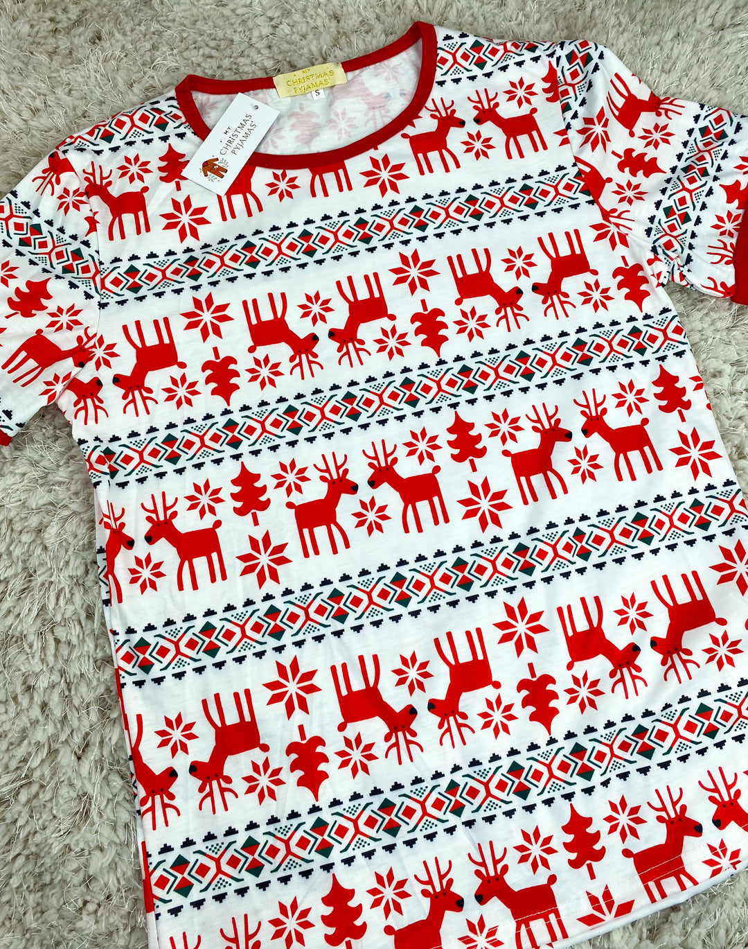 RUDOLPH (Special Edition) - Men's Two Piece White Matching Pyjama Set