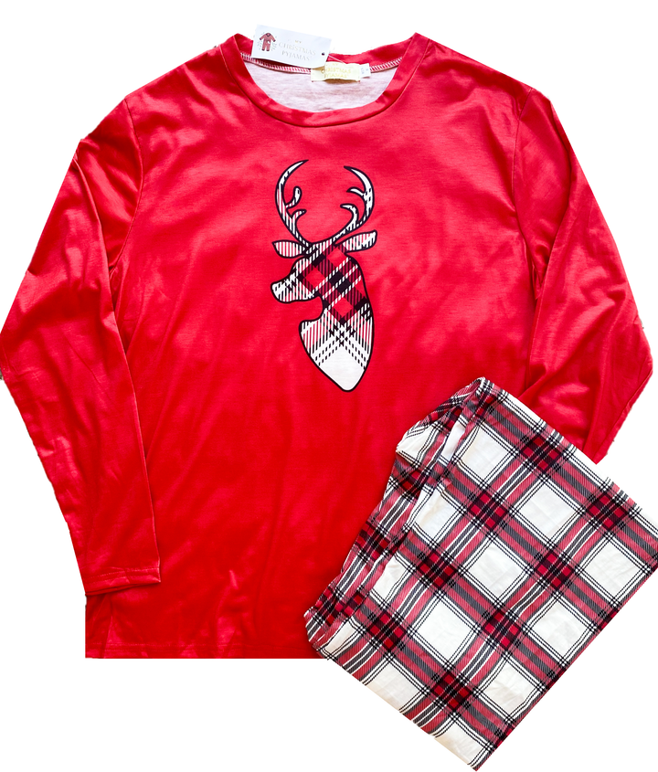 MERRY & BRIGHT - Men's Two Piece Red Matching Pyjama Set