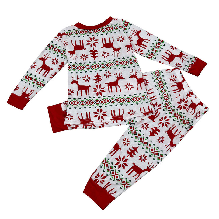 RUDOLPH - Children's Two Piece White Matching Pyjama Set - My Christmas Pyjamas