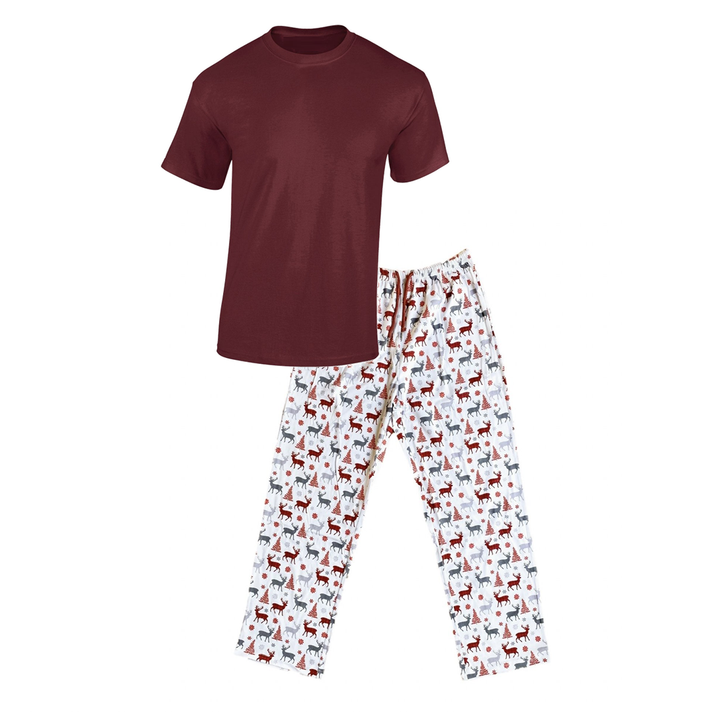 CHRISTMAS KISSES (2023) - Men's Two Piece Red Matching Pyjama Set